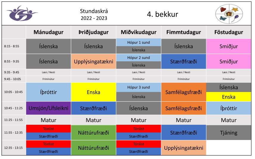 Stundatafla 4. bekkjar_2022-2023