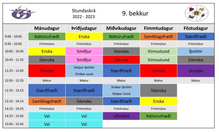 Stundatafla 9.bekkjar_2022-2023
