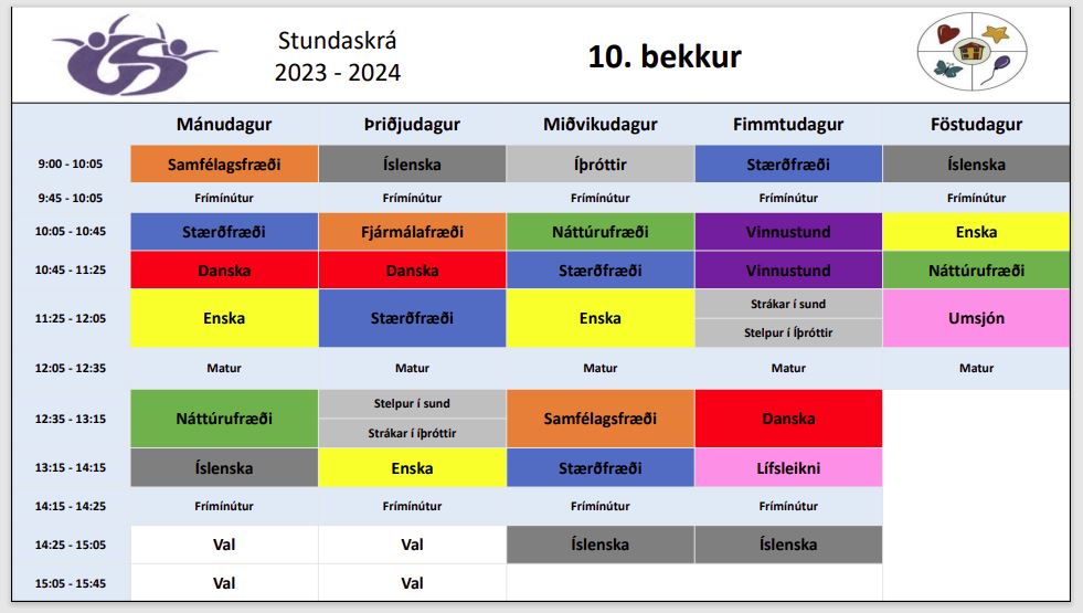 Stundatafla 10.bekkjar_2023-2024