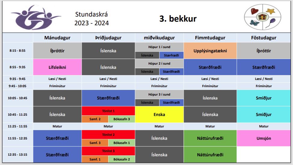 Stundatafla 3. bekkjar_2023-2024
