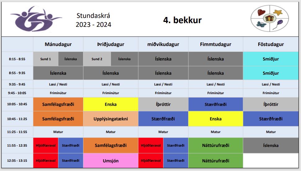 Stundatafla 4. bekkjar_2023-2024