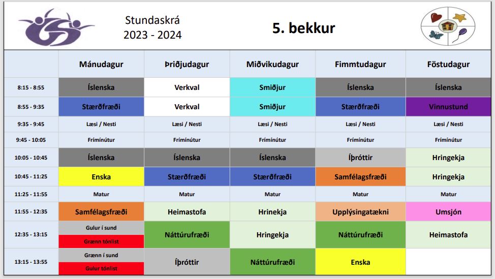 Stundatafla 5. bekkjar_2023-2024