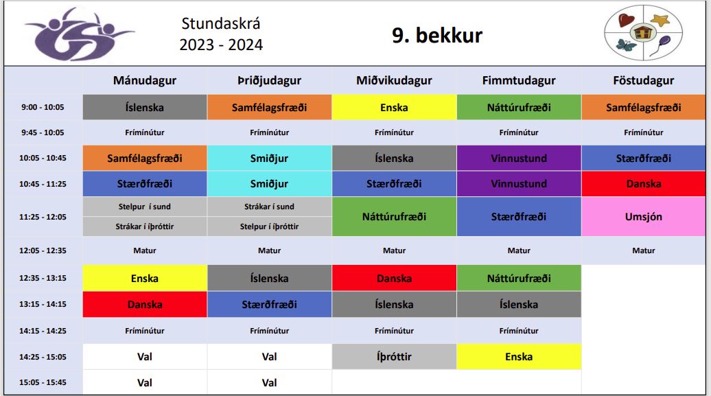 Stundatafla 9.bekkjar_2023-2024