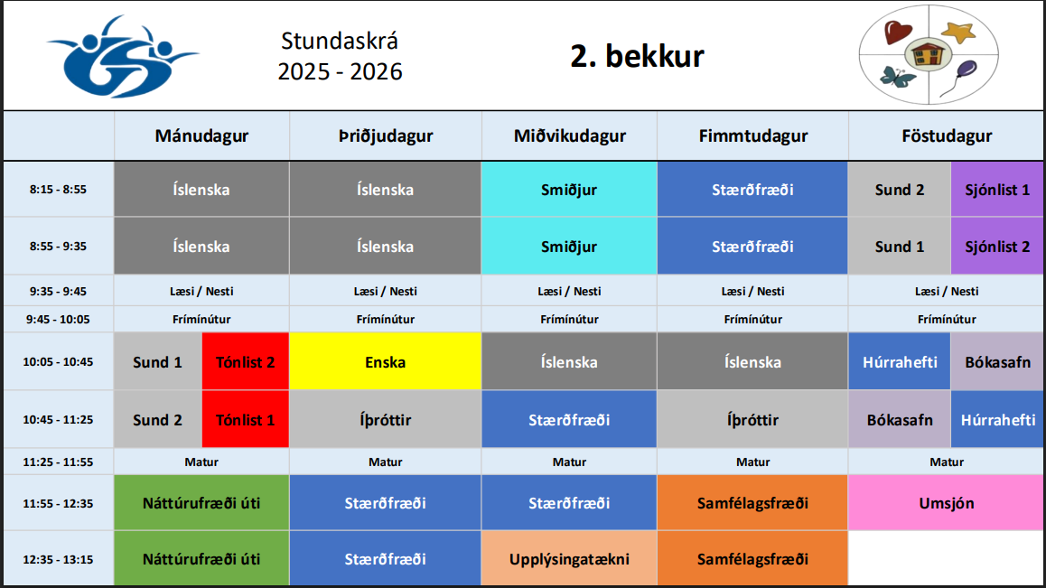 Stundatafla 2.bekkjar_2025-2026