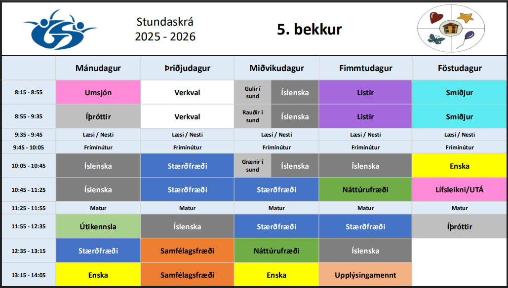 Stundatafla 5. bekkjar_2025-2026