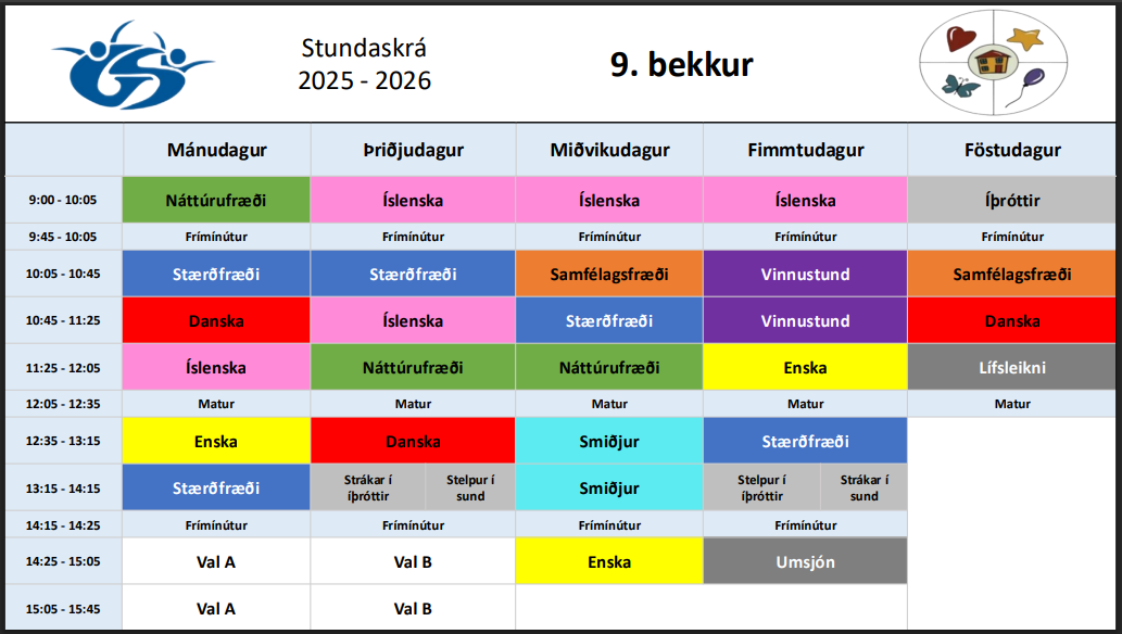 Stundatafla 9.bekkjar_2025-2026
