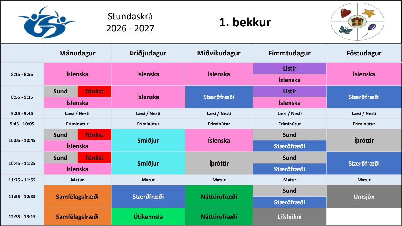 Stundatafla 1.bekkjar_2026-2027
