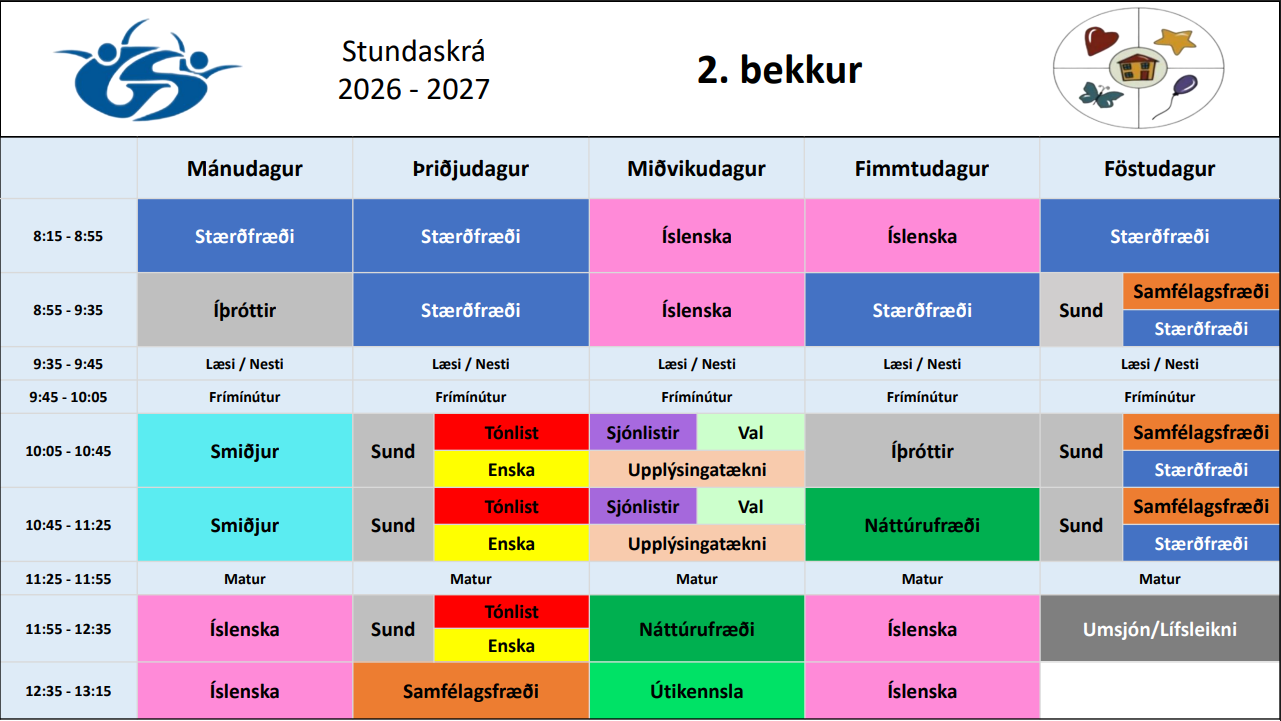 Stundatafla 2.bekkjar_2026-2027