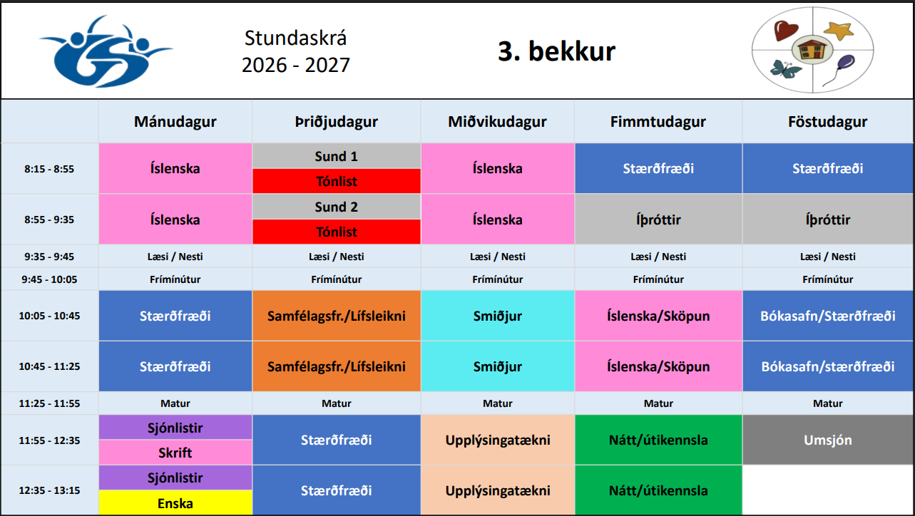 Stundatafla 3. bekkjar_2026-2027