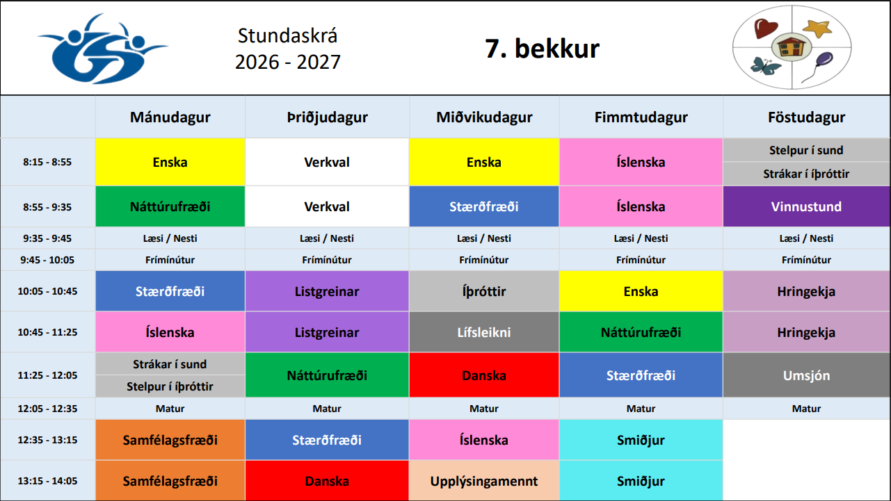 Stundatafla 7.bekkjar_2026-2027