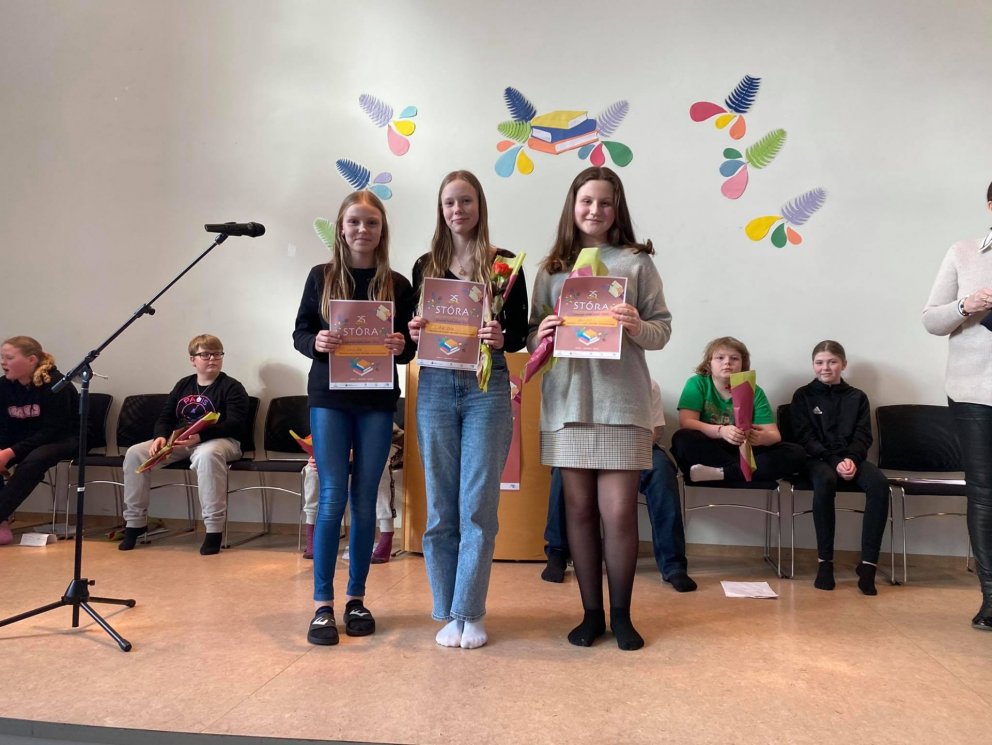 Fulltrúar skólans í Stóru upplestrarkeppninni
