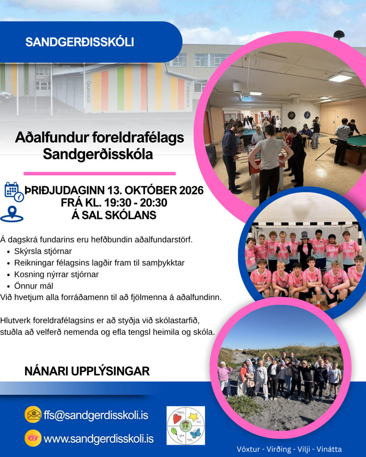 Aðalfundur Foreldrafélags Sandgerðisskóla