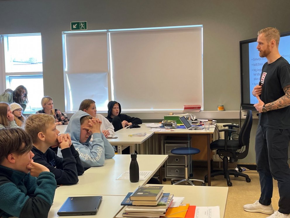 Björgvin Páll landsliðsmaður í heimsókn