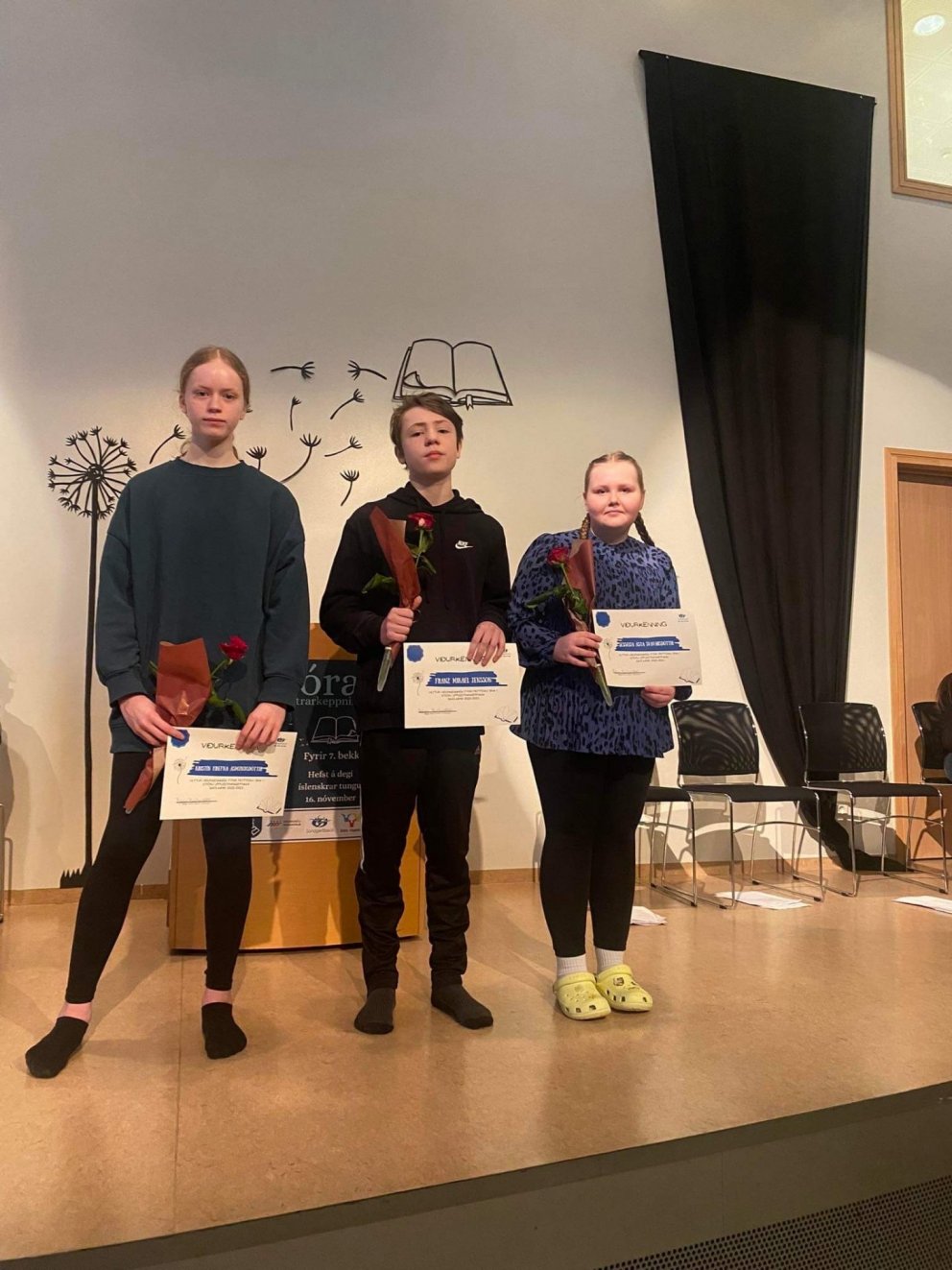 Fulltrúar skólans í Stóru upplestrarkeppninni