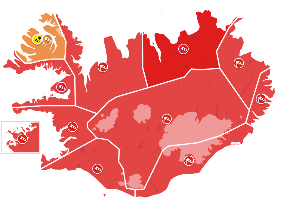 Hættustig almannavarna, rauð veðurviðvörun