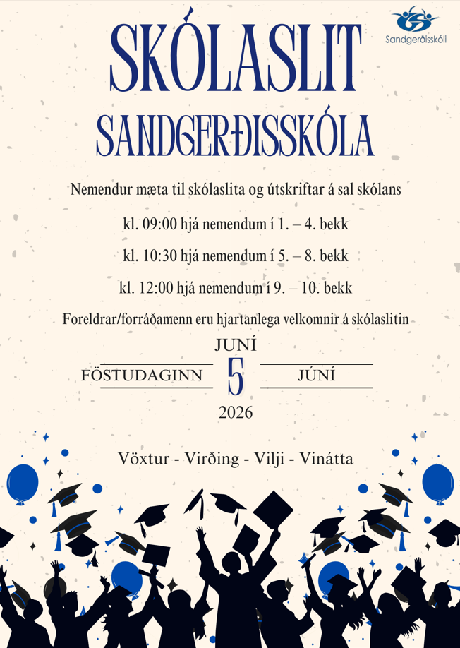 Skólaslit föstudaginn 5. júní