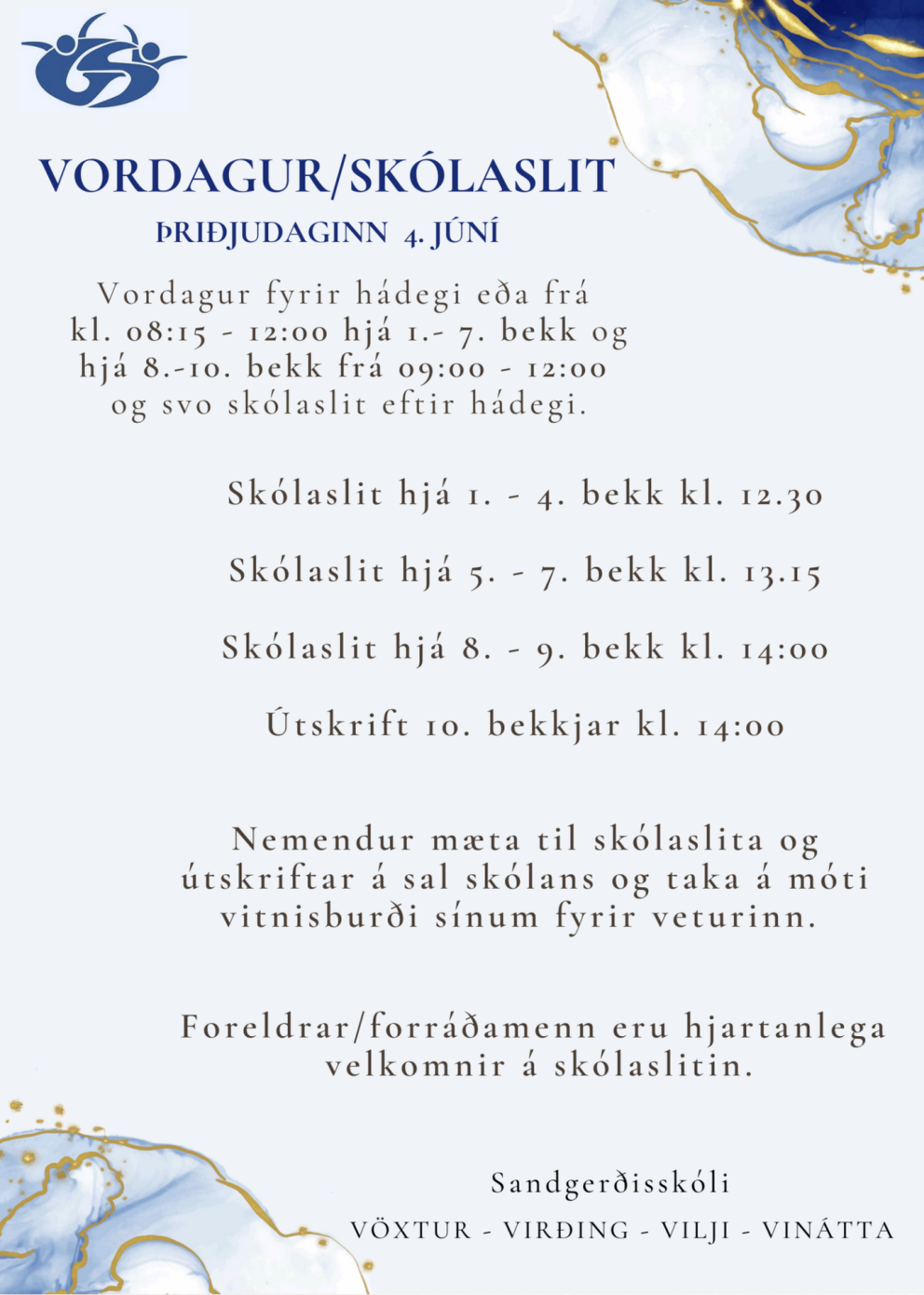 Vordagur/Skólaslit