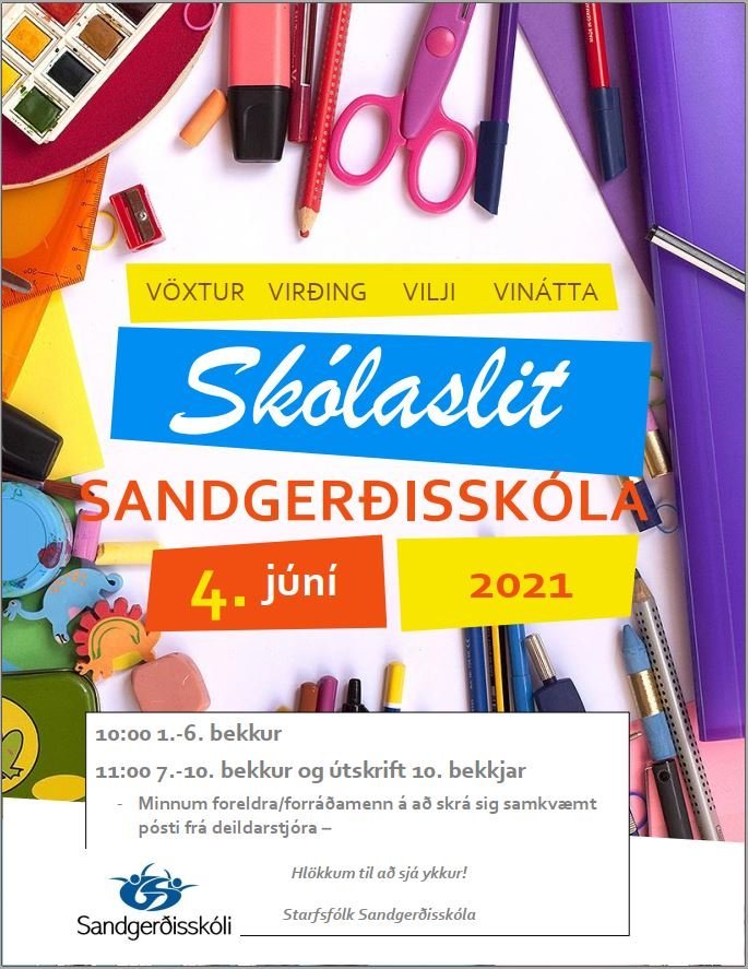 Skólaslit og útskrift 10. bekkjar