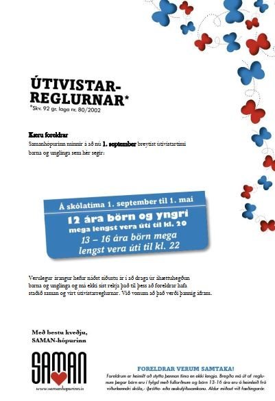 Útivistartími barna og unglinga