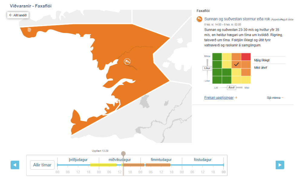 Vegna óveðursspár á morgun
