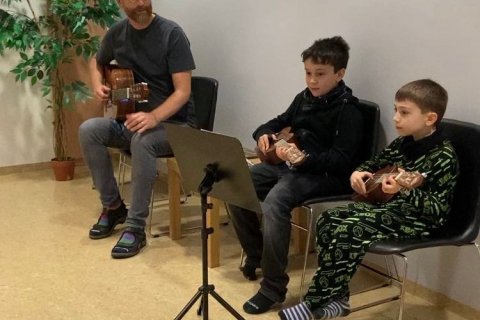 Undirbúningur fyrir jólatónleika Tónlistarskólans