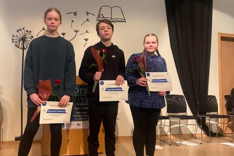 Fulltrúar skólans í Stóru upplestrarkeppninni