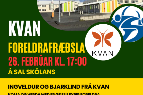 KVAN með foreldrafræðslu 26. febrúar kl. 17:00