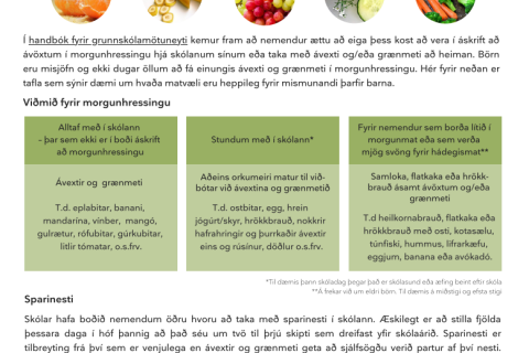 Hafragrautur í boði alla morgna