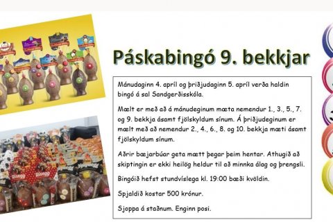 Páskabingó 9. bekkjar