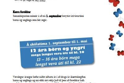 Útivistartími barna og unglinga